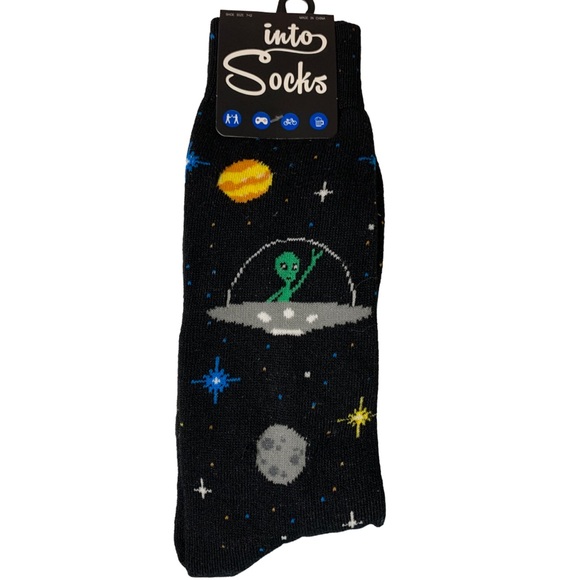 Mens “Into Socks” Space Print - Picture 1 of 6